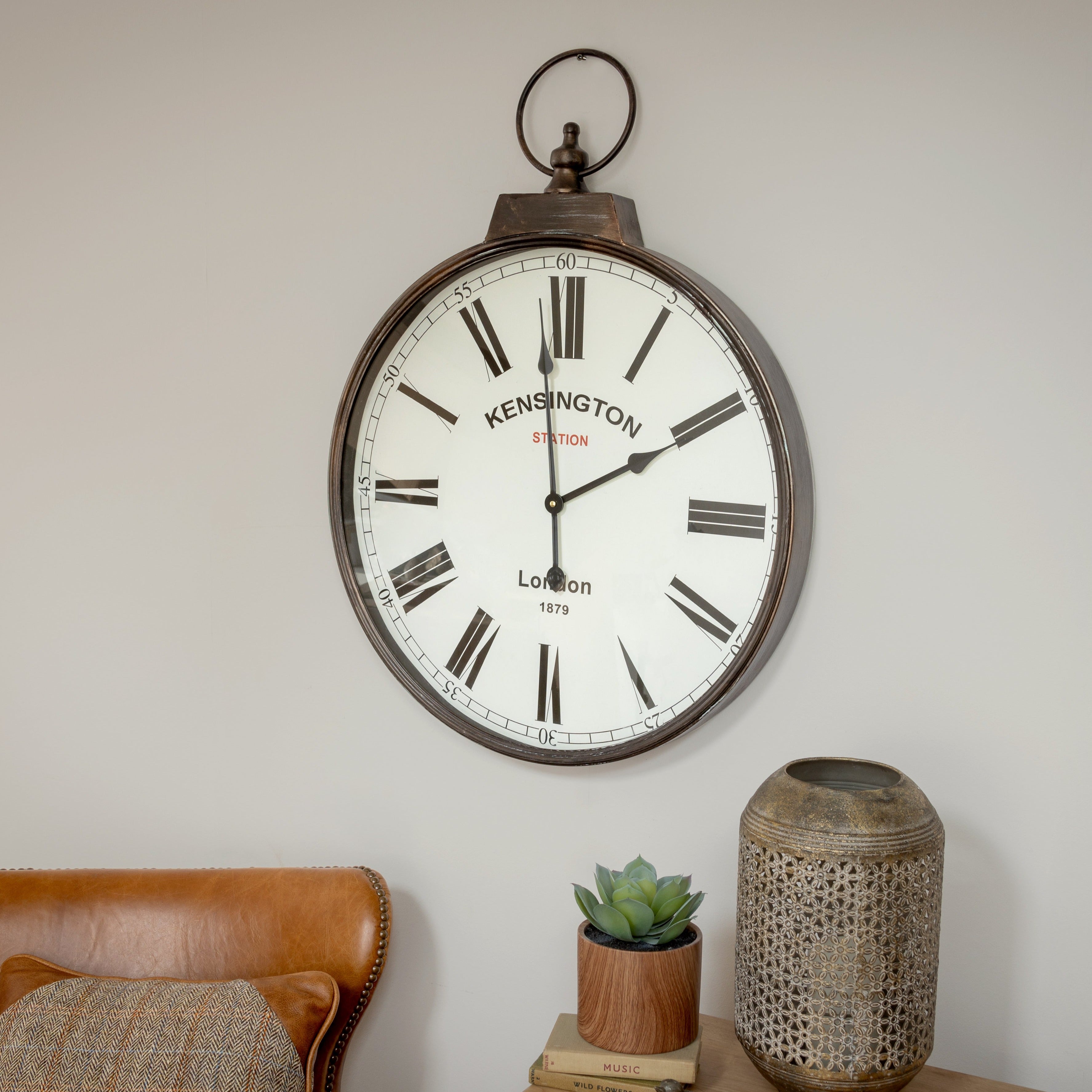 Brass Oversized Kensington Pocket Watch Wall Clock